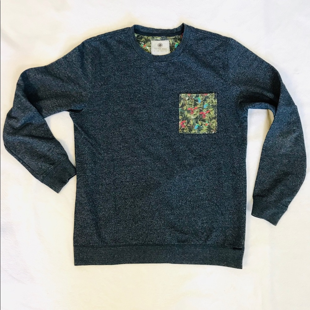 Blue Sweatshirt with Parrot Pocket